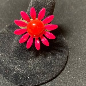 Enamel flower ring vintage